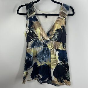 BCBGMAXAZRIA XS sleeveless silk abstract print top